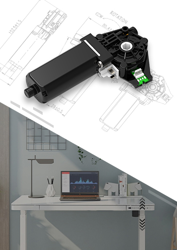 電動(dòng)升降桌電機PGM-W060系列 24V低壓有刷直流齒輪箱電機 單腿負載超60KG 可選配相應的控制器及按鈕面板構成統一的升降桌驅動(dòng)系統